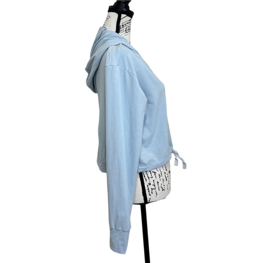 Gymshark Women's Cropped Hoodie Long Sleeve Top Size M Light Blue - Picture 2 of 6